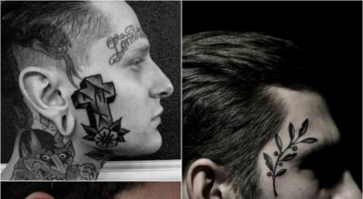 Татуировки для мужчин на лице: фото оригинальных тату